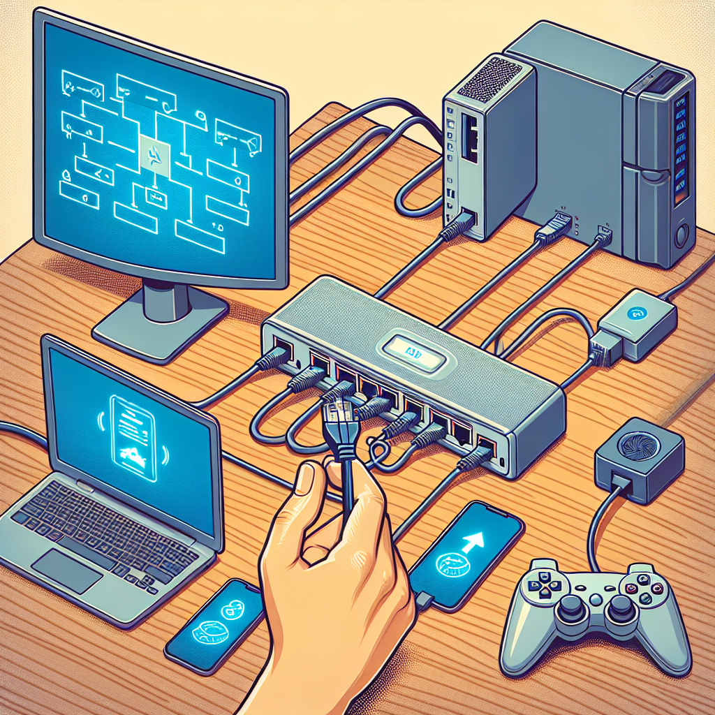 How do I use an Ethernet splitter to connect multiple devices?